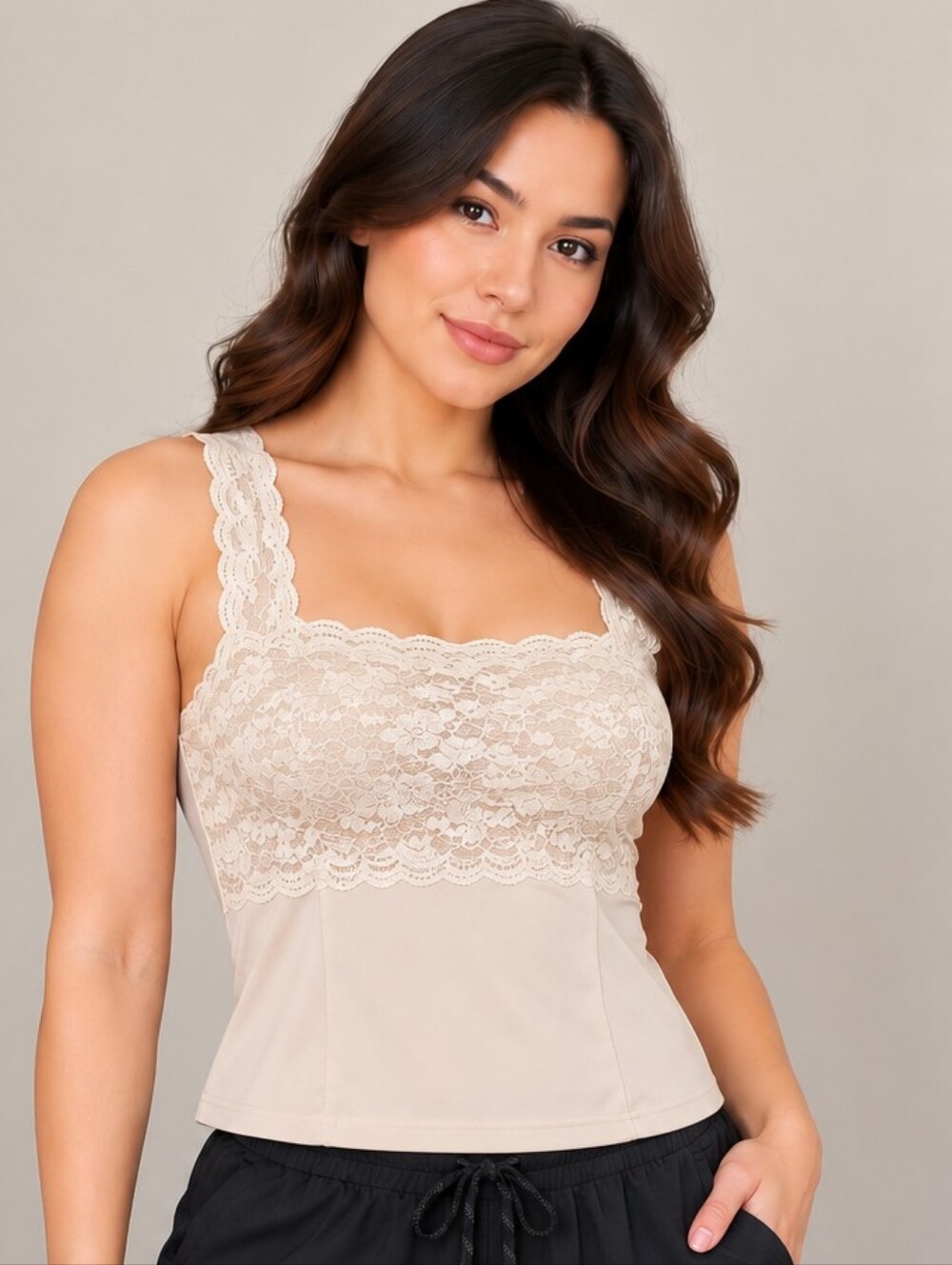 Patricia Lace Chemise in beige Like New